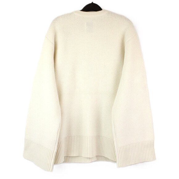 NWT Sandro Martie Cardigan in Ecru with Black Braided Velvet Trim FR Size 4/XL - Picture 2 of 16